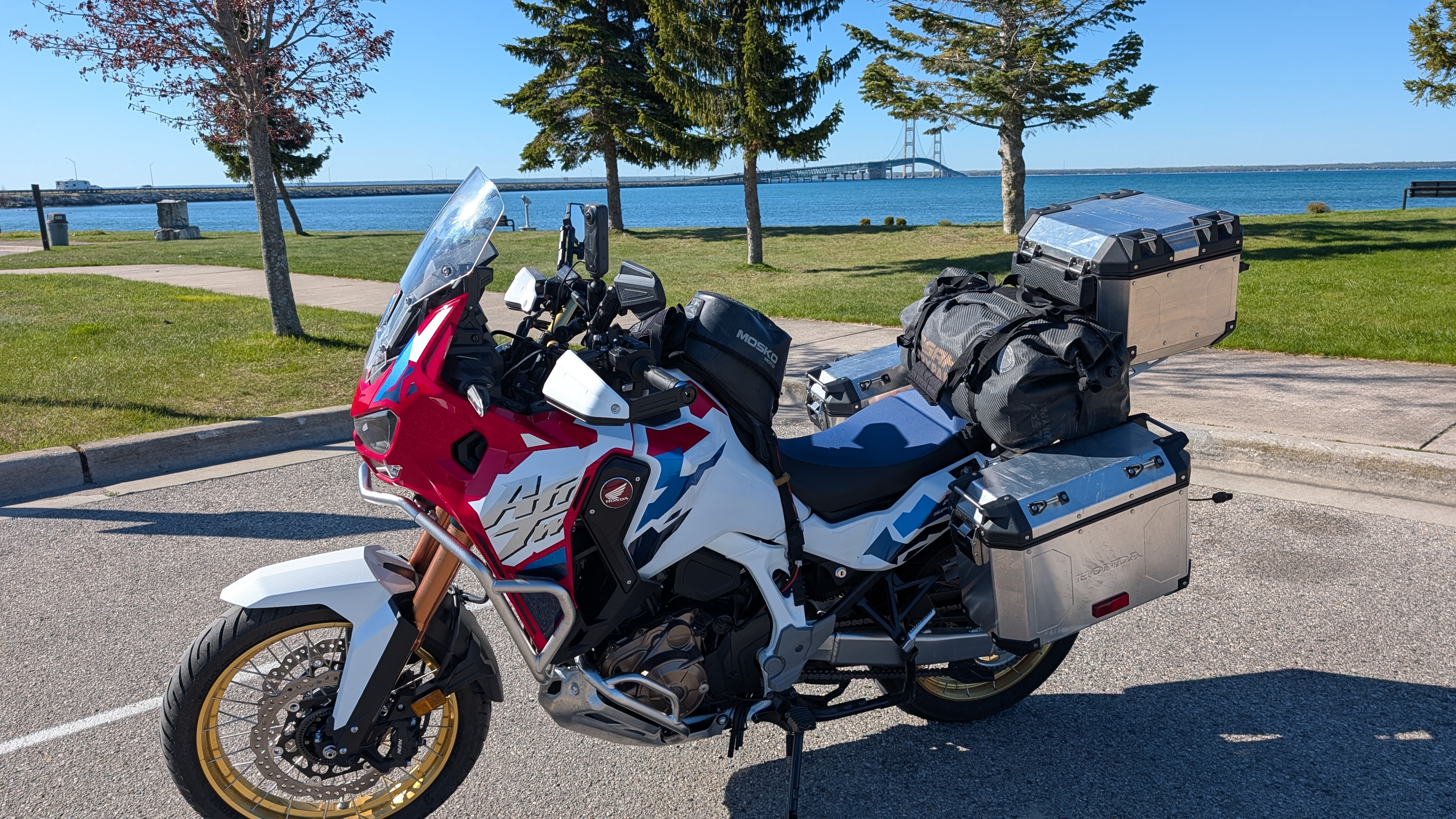 ATwin with the Mackinaw Bridge in the background.